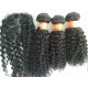 Brazilian Virgin Human hair 3 Wefts and 1 Silk Top Closure