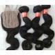 Brazilian Virgin Human hair 3 Wefts and 1 Silk Top Closure