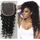 Brazilian virgin deep wave natural color human hair lace closure-LC03