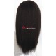 Virgin hair natural color kinky straight and italian yaki full lace wig-bw0039