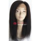 Virgin hair natural color kinky straight and italian yaki full lace wig-bw0039