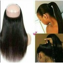 Straight 360 frontal Brazilian virgin human hair bleached knots --RF03