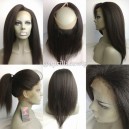 Italian yaki 360 frontal indian remy human hair bleached knots --RF04