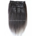 Italian yaki human hair clips in hair extensions --CE04