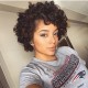Short curly hair for summer no lace machine made human hair wig --NFW001