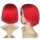 【Clearance】Brazilian virgin 180% density red color bob hair glueluss full lace wig with silk top-20471-1