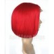 Brazilian virgin 180% density red color bob hair full lace wig with silk top --ALW004