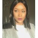 Brazilian virgin silky straight blunt cut bob lace front wig --BB009