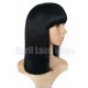 Remy hair blunt cut bob no lace machine made wig with a bang --BB010