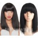 Italian yaki human hair machine made wig no lace with chinese bangs NFW114-1