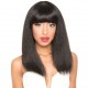 Italian yaki human hair machine made wig no lace with bangs --BB0008