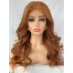 Medium Golden Copper Wave Remy Human Hair 5x5 HD Wig--23