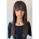virgin hair silk straight with bangs glueless full lace wig-sgn004