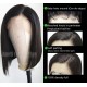 Silky straight glueless 360 bob wig with preplucked hairline --BB012