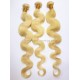 3 bundles color 613  blonde virgin human hair wefts  BVW63