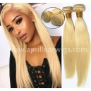 2 bundles color 613 blonde virgin human hair wefts BVW62