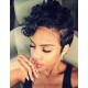 Virgin short cut 150% density 6'' lace front wig preplucked hairline BB016