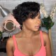 Virgin curly pixie cut 150% density 6'' lace front wig preplucked hairline BB016