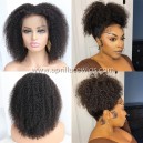 Virgin human hair 3c curl glueless 360 wig preplucked hairline--BW1155