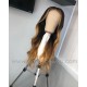 9A virgin hair customized color glueless 13 by 4 lace front wig preplucked hairline BW0028