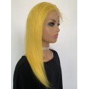 【Clearance】 Virgin hair silk straight  yellow color 13X4.5 lace front wig