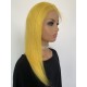 【Clearance】 Virgin hair silk straight  yellow color 13X4.5 lace front wig