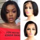 8 inches 150% density virgin asymmetry short bob straight 13x6 Lace Front Wig LFB12