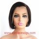 8 inches 150% density virgin asymmetry short bob straight 13x6 Lace Front Wig LFB12