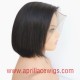 8 inches 150% density virgin asymmetry short bob straight 13x6 Lace Front Wig LFB12