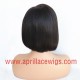 8 inches 150% density virgin asymmetry short bob straight 13x6 Lace Front Wig LFB12