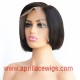 8 inches 150% density virgin asymmetry short bob straight 13x6 Lace Front Wig LFB12