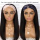 Headband Wigs Silk Straight Brazilian Virgin Hair Wigs For Women HBW21