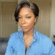 Virgin Human Hair Straight Pixie Cut 180% Density 13x4 13x6 Lace Front Wig BB017