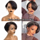 Virgin Human Hair Straight Pixie Cut 180% Density 13x4 13x6 Lace Front Wig BB017