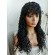 【Clearance】20" jet black deep curl with bang glueless Full Lace Wig--xin