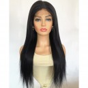 【Clearance】22" jet black 180% density silk straight 5*5HD lace wig--b22