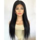 【Clearance】22" jet black 180% density silk straight 5*5HD lace wig--b22