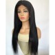 【Clearance】22" jet black 180% density silk straight 5*5HD lace wig--b22