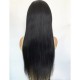 【Clearance】22" jet black 180% density silk straight 5*5HD lace wig--b22