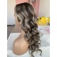 Blonde Highlight Virgin Human Hair Glueless 13x4 lace front wig-CL6