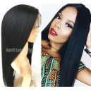 Indian Remy Yaki straight full lace silk top wig-LW8002