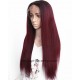 Malaysian virgin human hair color 1b/99J Glueless 13x6 Lace Front wig BW0029