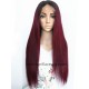 Malaysian virgin human hair color 1b/99J Glueless 13x6 Lace Front wig BW0029