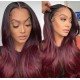 Malaysian virgin human hair color 1b/99J Glueless 13x6 Lace Front wig BW0029