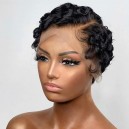 Virgin wave pixie cut 150% density 6'' lace front wig preplucked hairline BB115