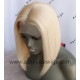 Color 613 blonde glueless lace front wig bob cut preplucked hairline BB014