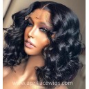 BOB CUT Big Curly 360 Wigs 100% Virgin Human Hair Preplucked Hairline BB125