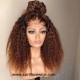Ombre Brown Kinky Curly 5x5 HD Lace Closure Wig Virgin Human Hair HDW551