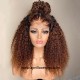 Ombre Brown Kinky Curly 5x5 HD Lace Closure Wig Virgin Human Hair HDW551