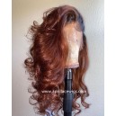 Virgin hair Loose Wave Ombre brown glueless 360 wig preplucked hairline BW3333